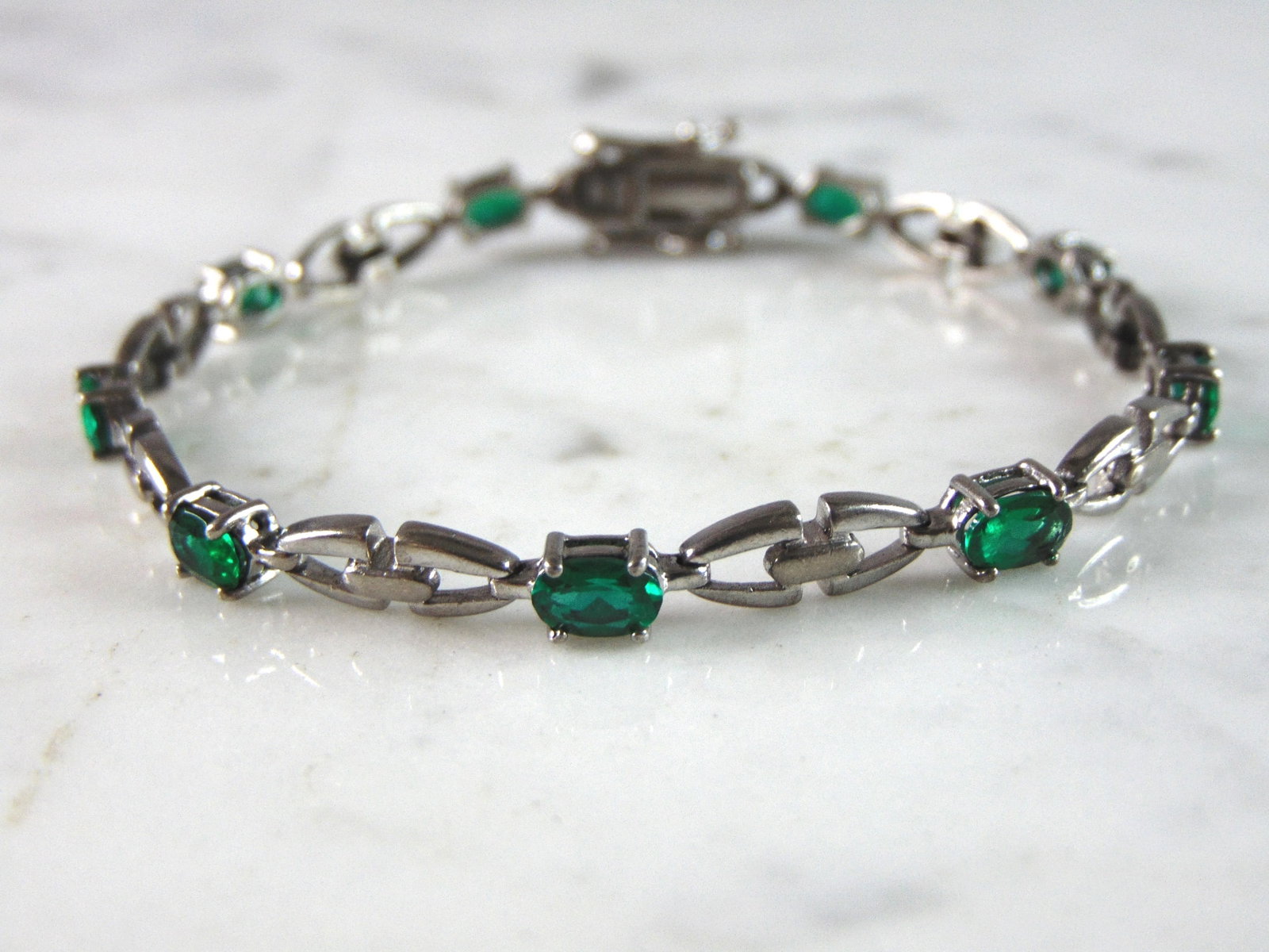 Womens Vintage Estate Sterling Silver Modernist Bracelet (1 of 4)