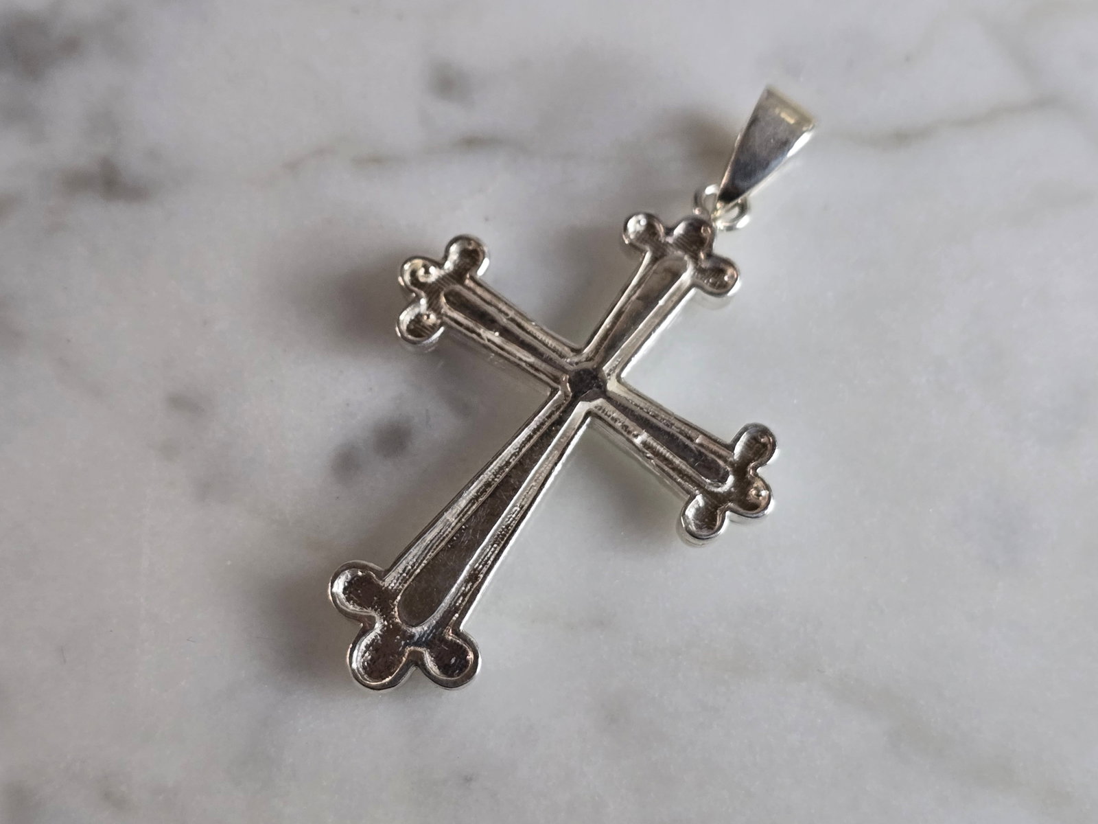 Vintage Estate Sterling Silver Religious Cross Pendant (1 of 3)