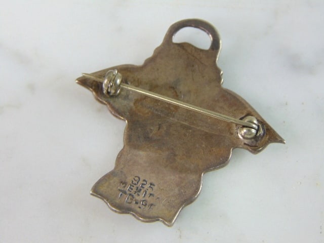 Womens Vintage Sterling Silver Cupid Brooch - 2