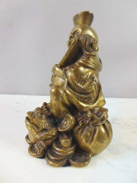 Decorative Laughing Buddha Brass Statue - 3