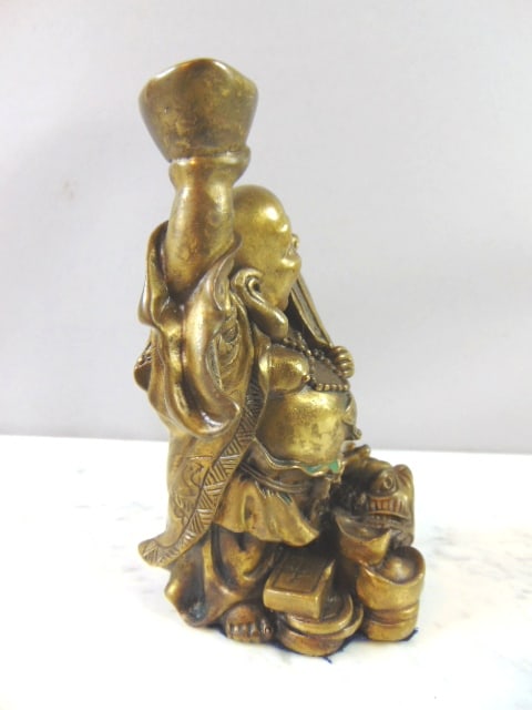 Decorative Laughing Buddha Brass Statue - 4