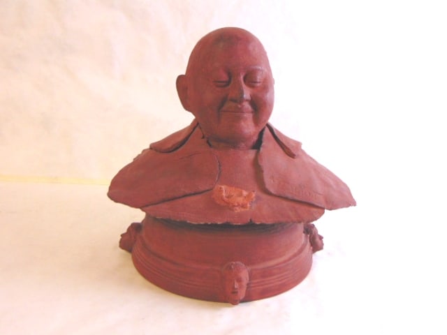 Vintage European Terra Cotta Bust Emperor or Pope ?: A vintage hand made bust of a gentleman that looks like he could be an Emperor a Pope. Not sure who it is. The bust measures about 15" tall by about 15" wide. Piece came from an estate in Paris, Franc