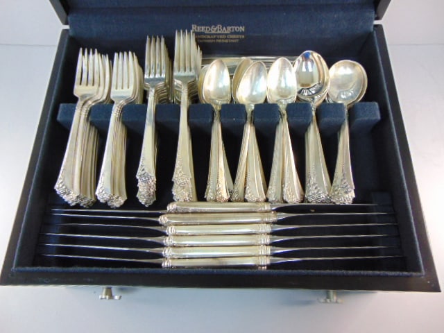 Heirloom Sterling Silver Damask Rose Flatware Set 179Pc - 2