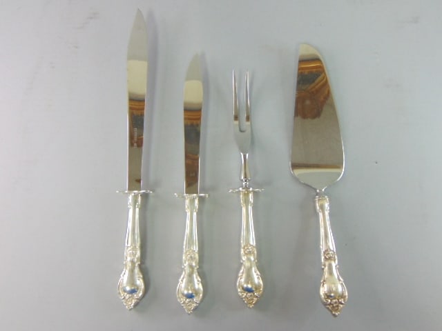 Vintage Lunt Sterling Silver Alexandria Flatware Set - 6