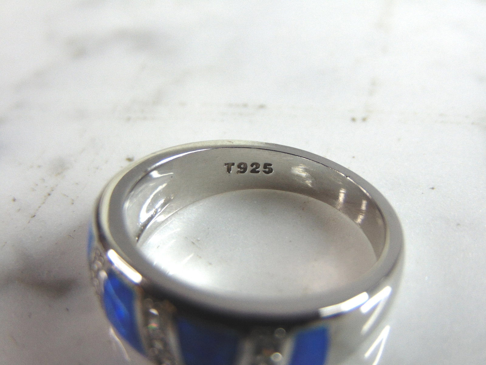 Womens Sterling Silver Modernist Opal Ring - 4
