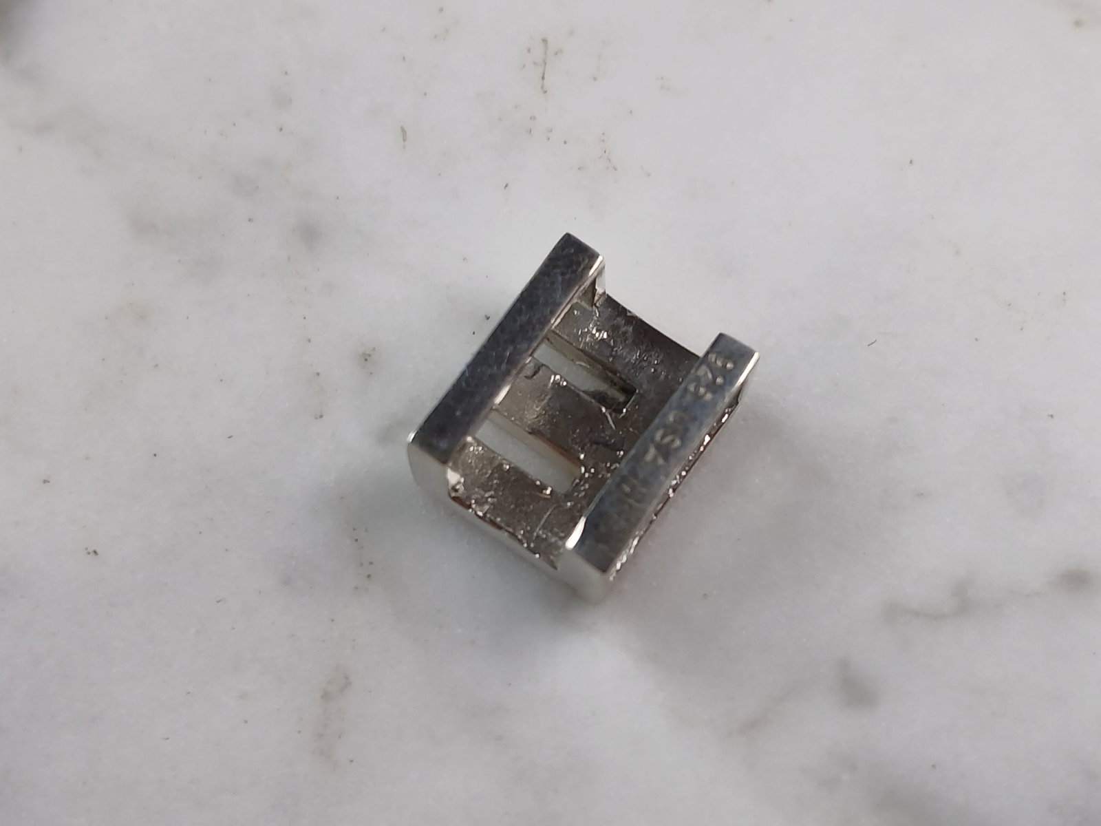 Womens Sterling Silver Initial Block Letter " E " Pendant - 2