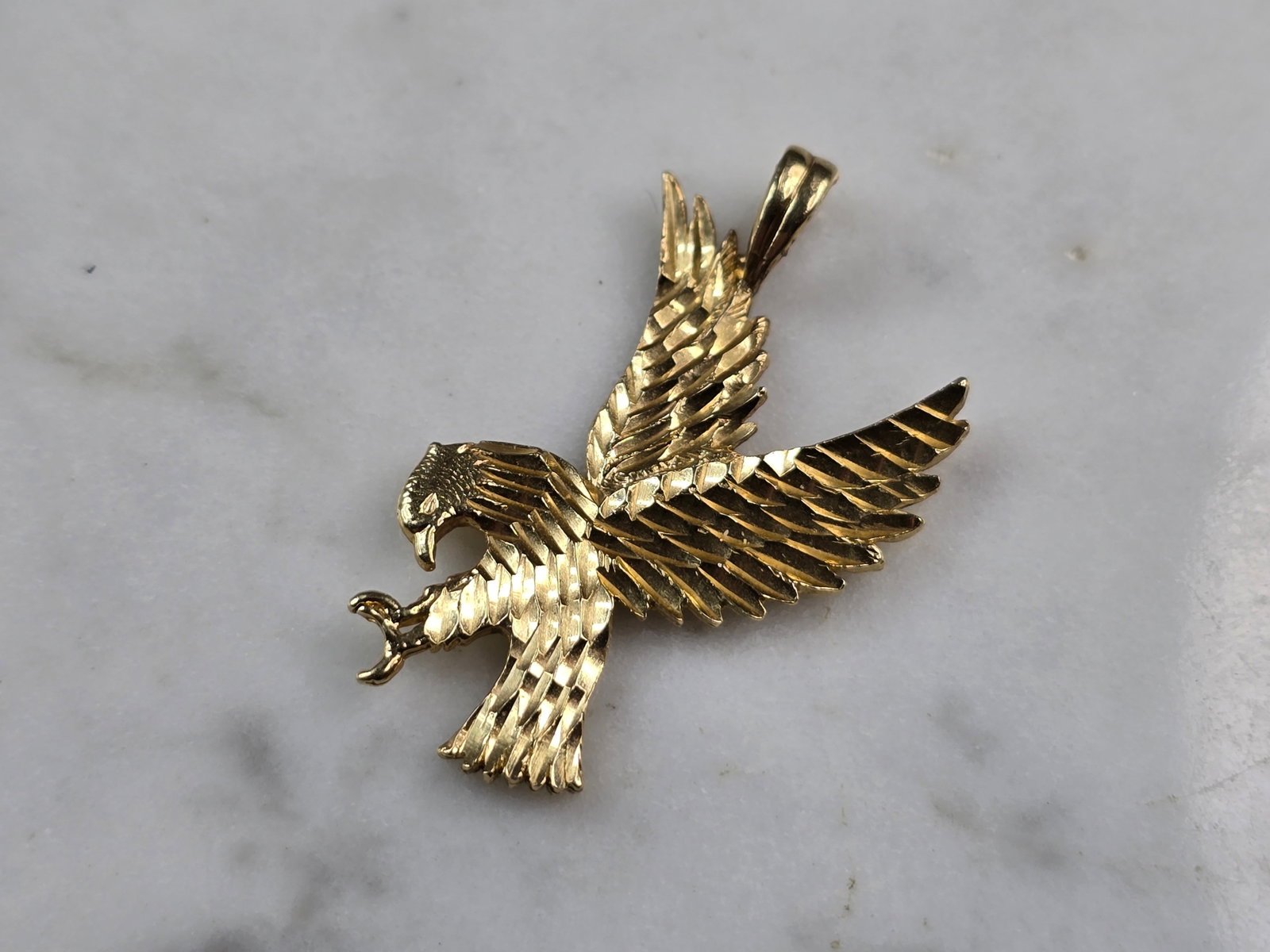 Vintage Estate 14K Yellow Gold Eagle Pendant