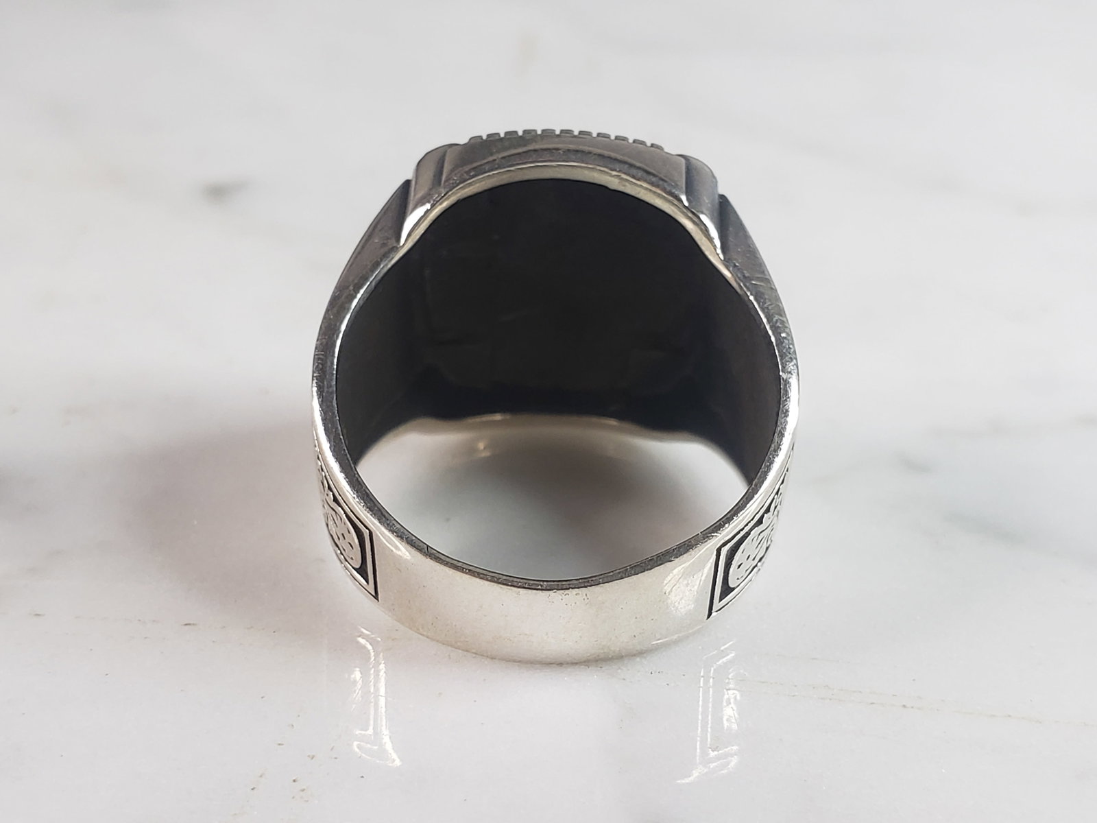 Mens Sterling Silver Pegasus Ring - 3