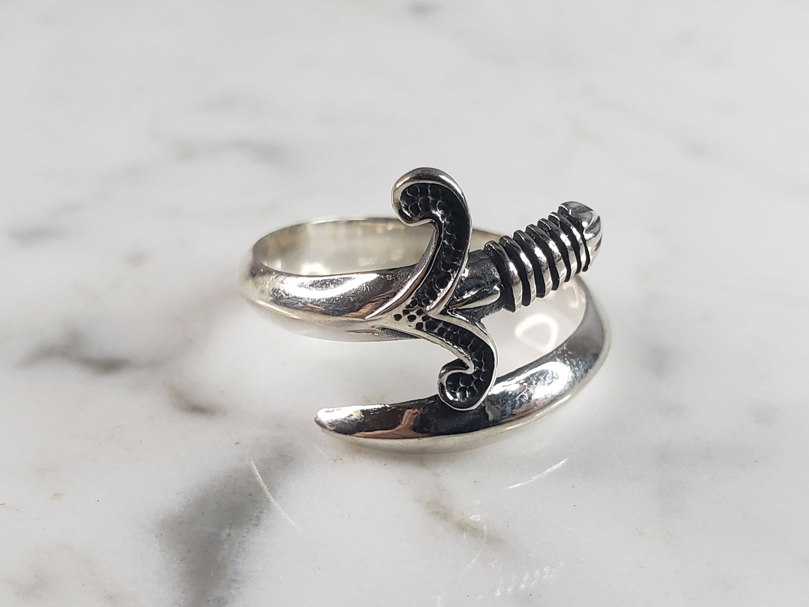 Mens Sterling Silver Arthurs Sword Ring - 4