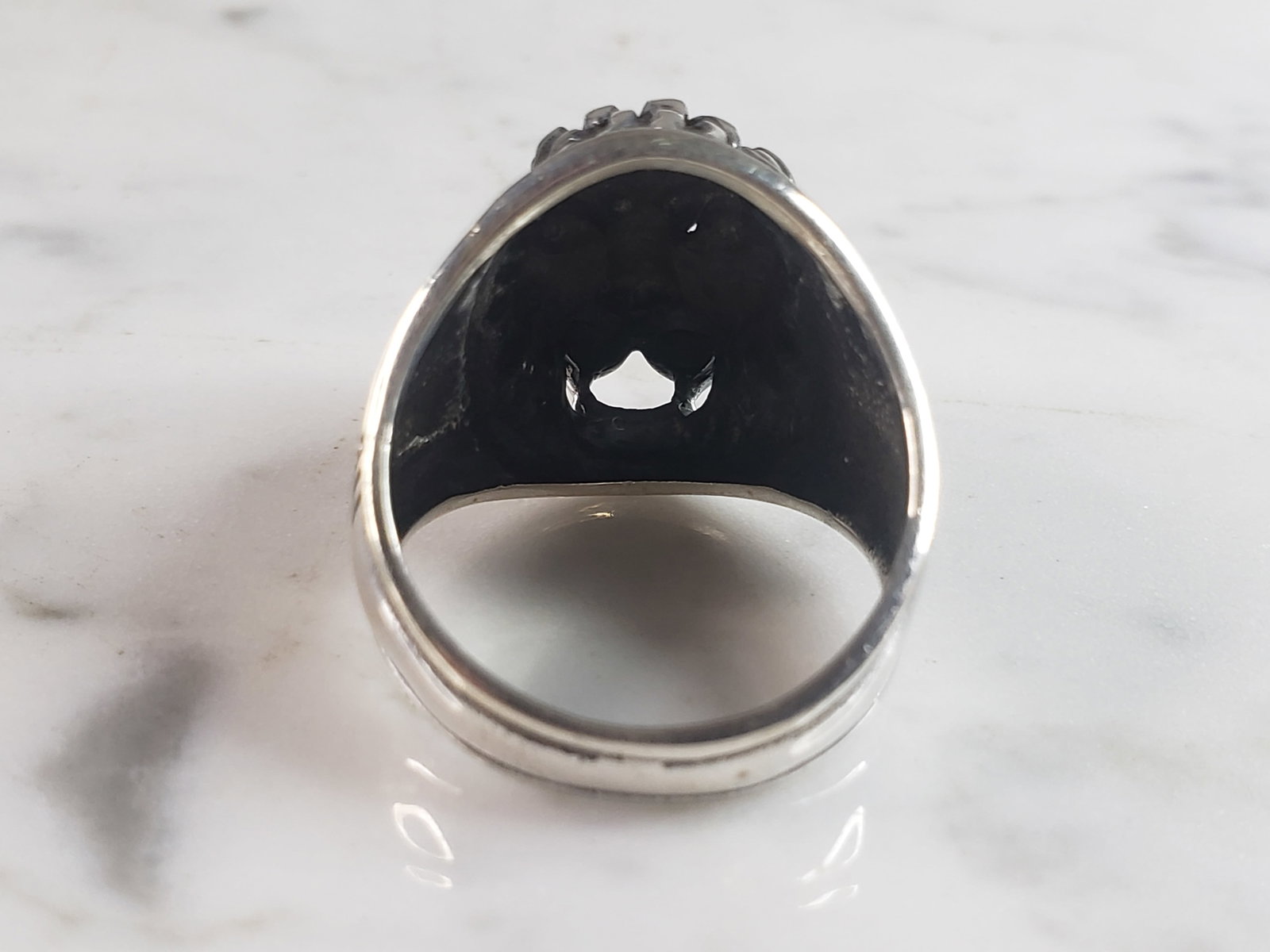 Mens Sterling Silver Lion Head Ring - 3
