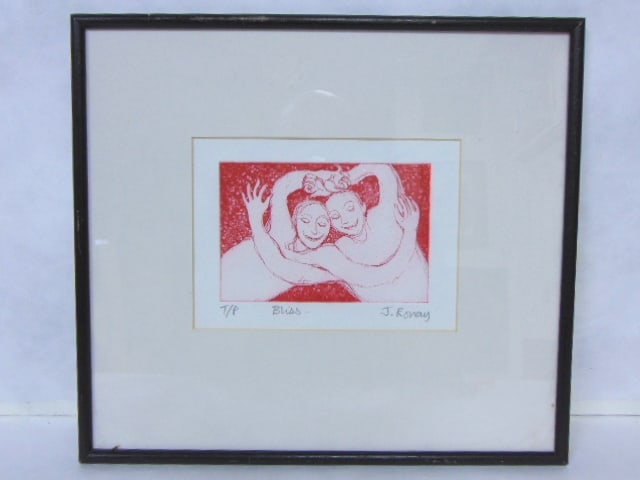 DECORATIVE ETCHING PRINT BY JENNY RONAY "BLISS" (1 of 5)