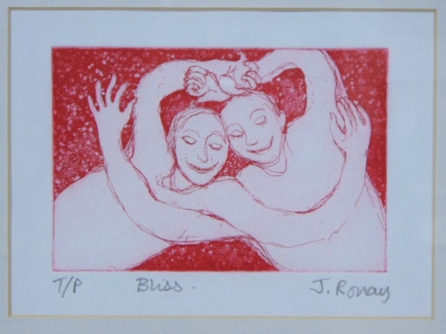 DECORATIVE ETCHING PRINT BY JENNY RONAY "BLISS" - 2