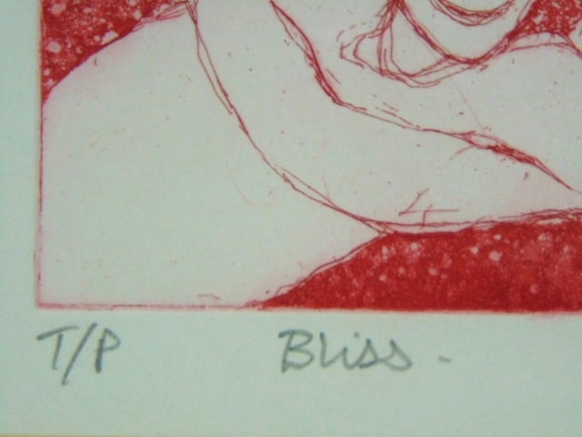 DECORATIVE ETCHING PRINT BY JENNY RONAY "BLISS" - 4