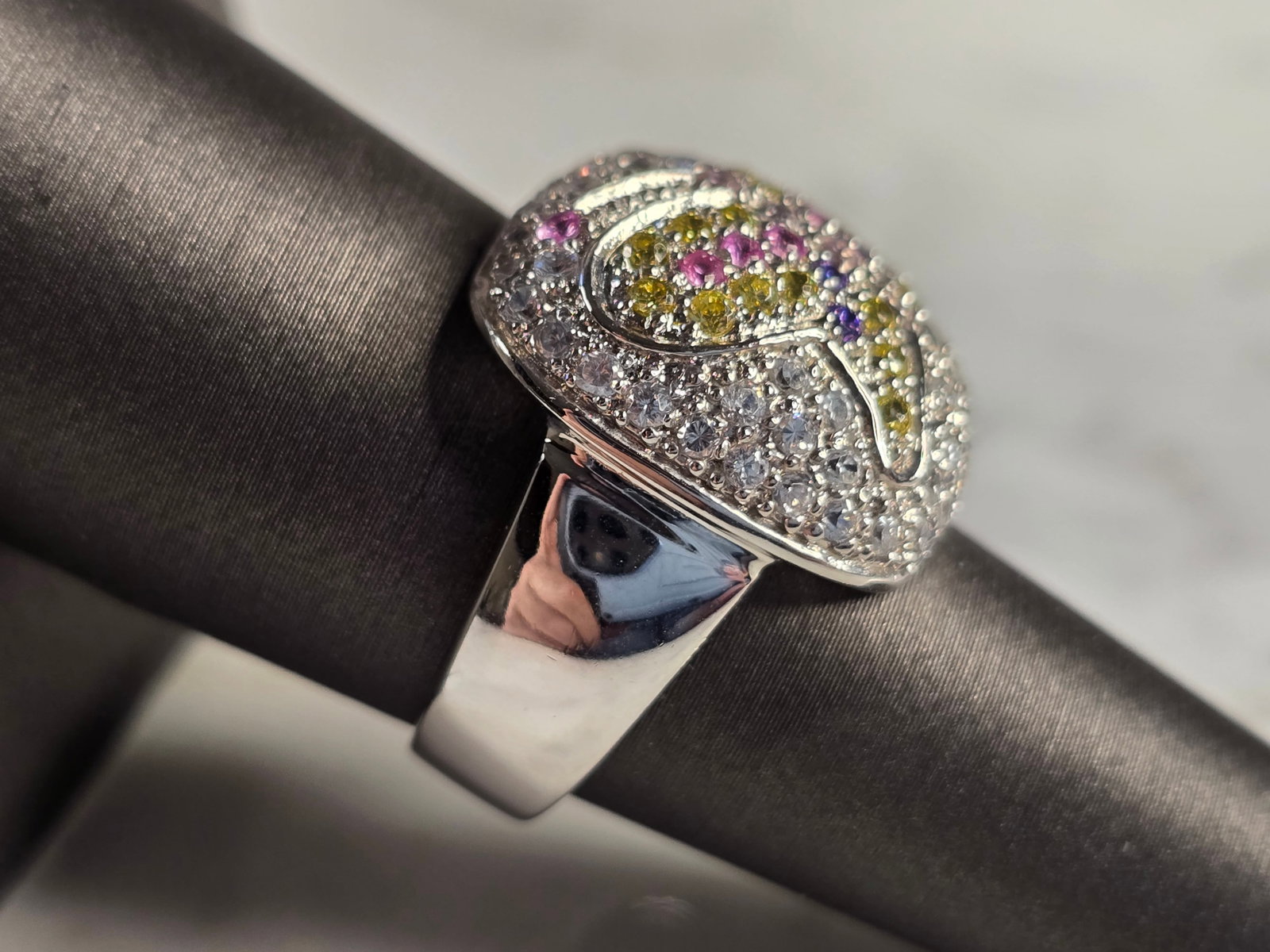 Womens Sterling Silver CZ Butterfly Ring - 2
