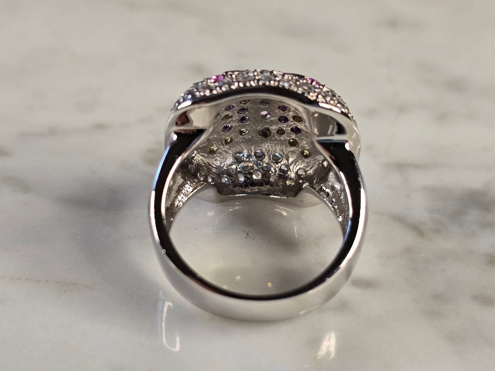 Womens Sterling Silver CZ Butterfly Ring - 3