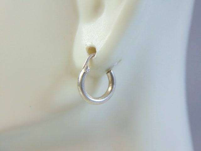 Vintage Estate Sterling Silver Hoop Earrings (1 of 3)