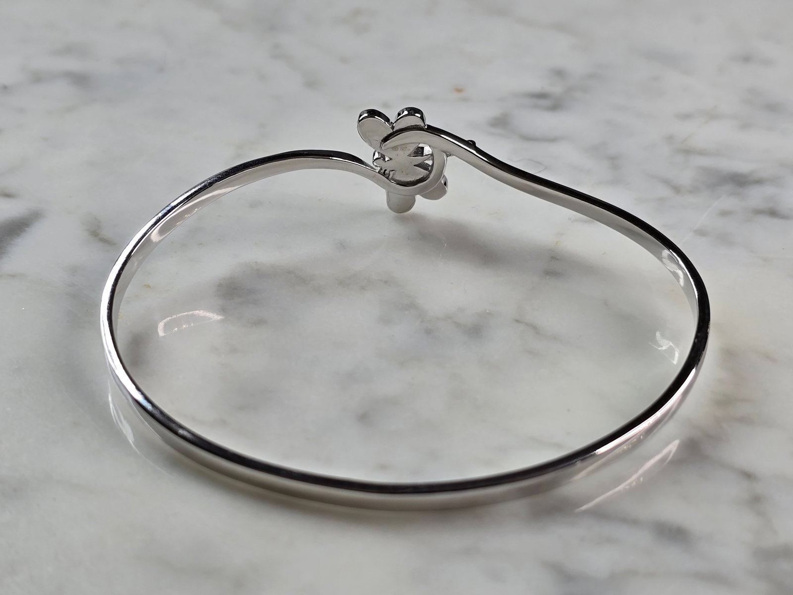 Womens Sterling Silver Opal Dragonfly Bangle Bracelet - 2