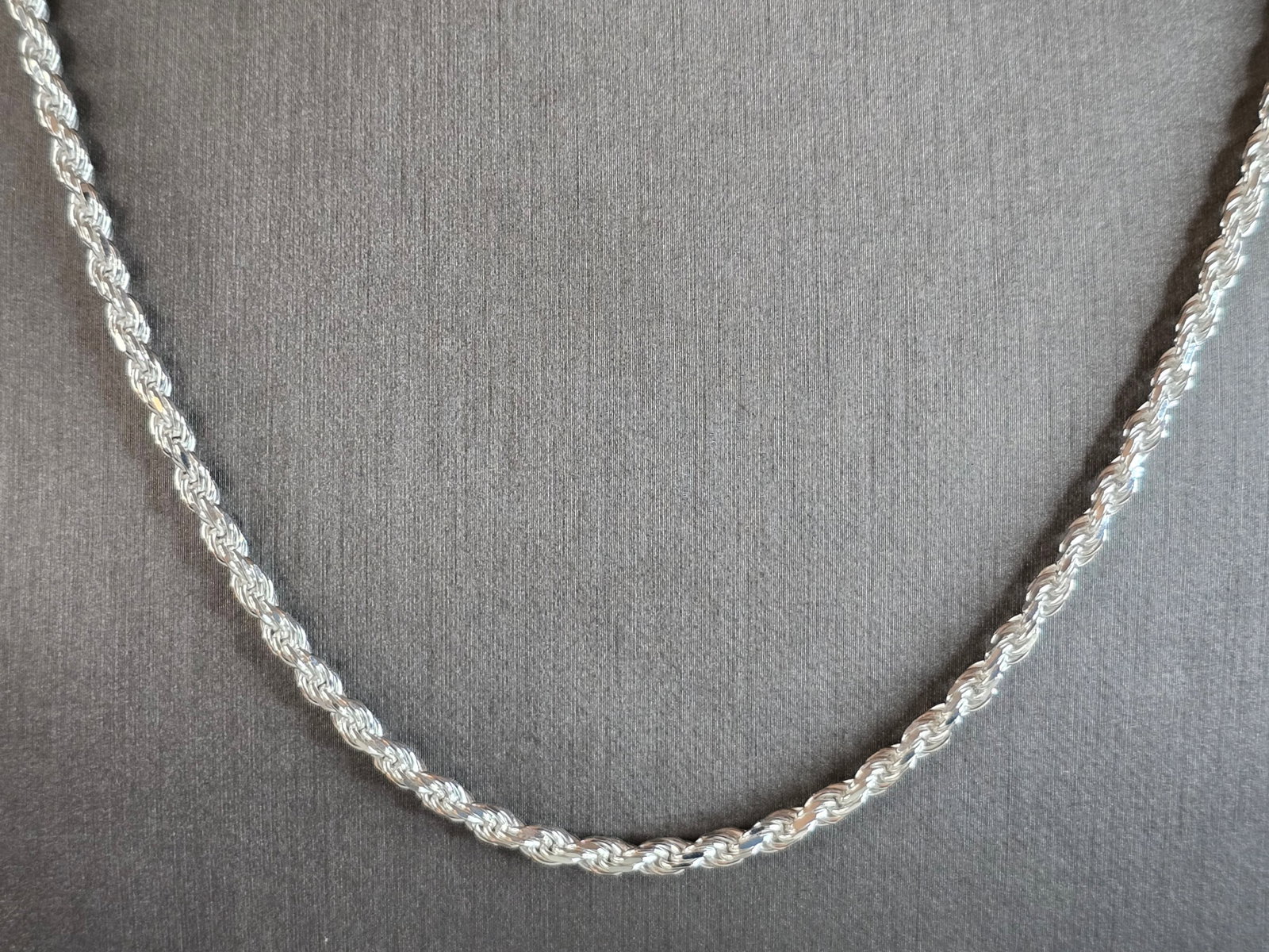 Womens or Mens Vintage Estate Sterling Silver Italian Rope Necklace (1 of 3)