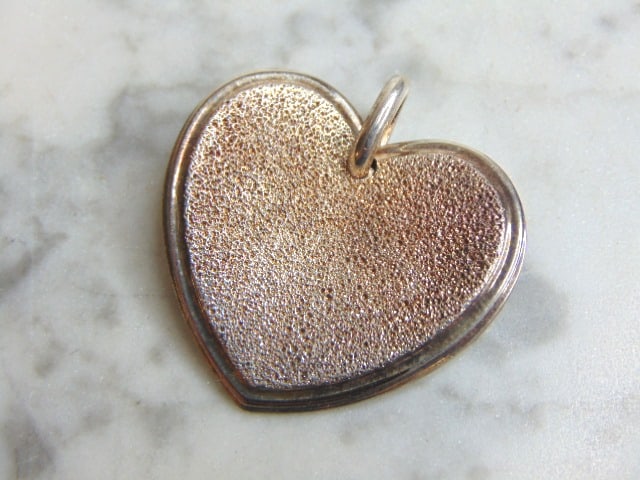 Womens Vintage Estate Sterling Silver Heart Pendant (1 of 2)