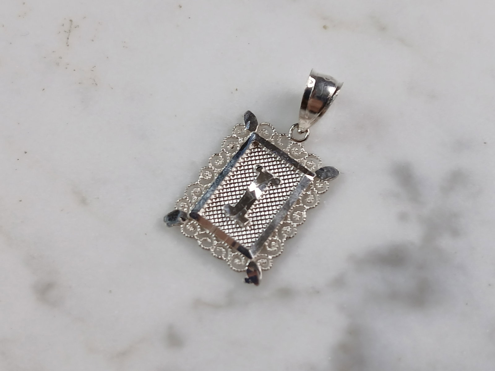 Womens Sterling Silver Initial Letter " I " Pendant