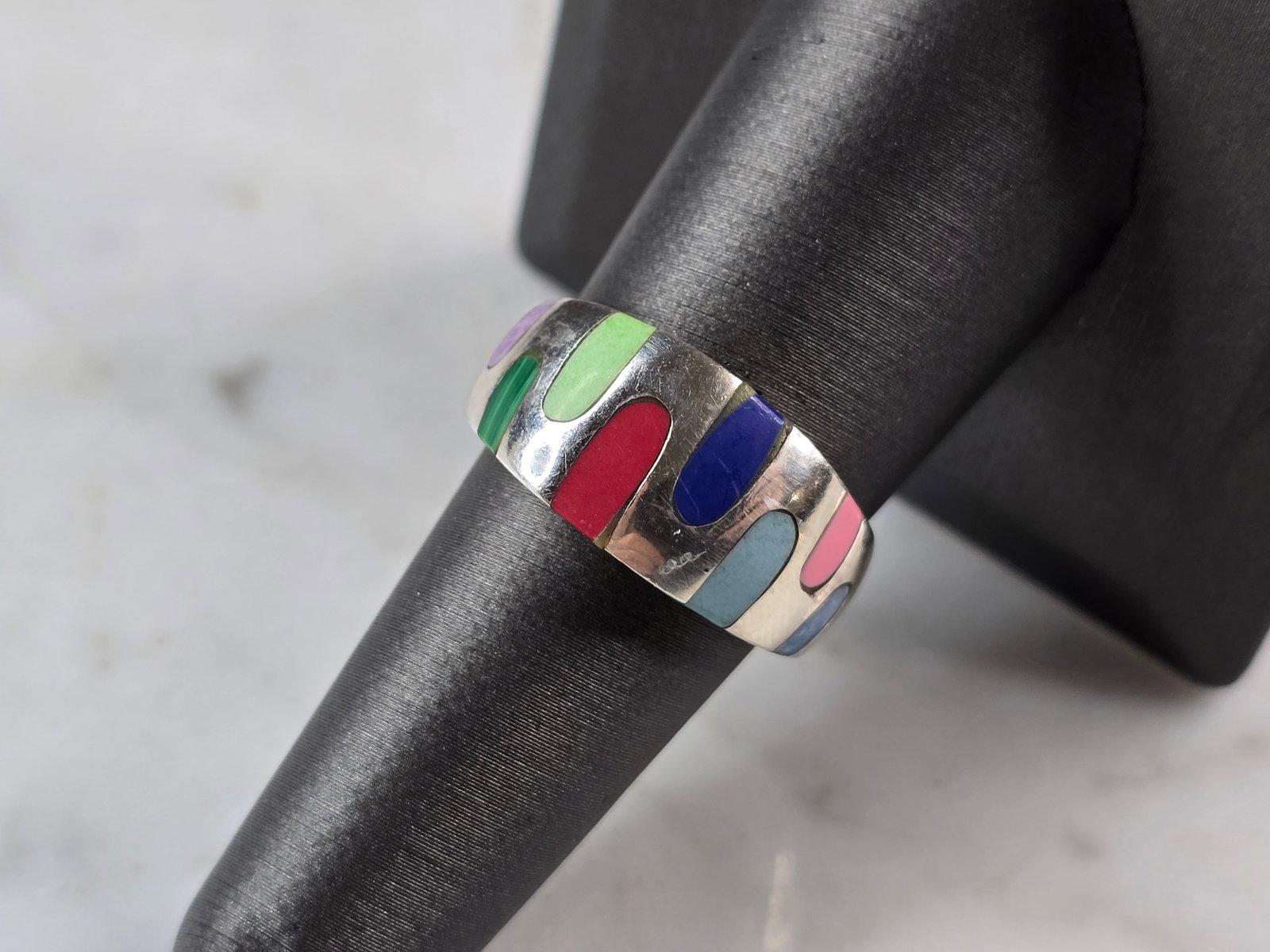 Womens Vintage Estate Sterling Silver Modernist Ring (1 of 5)