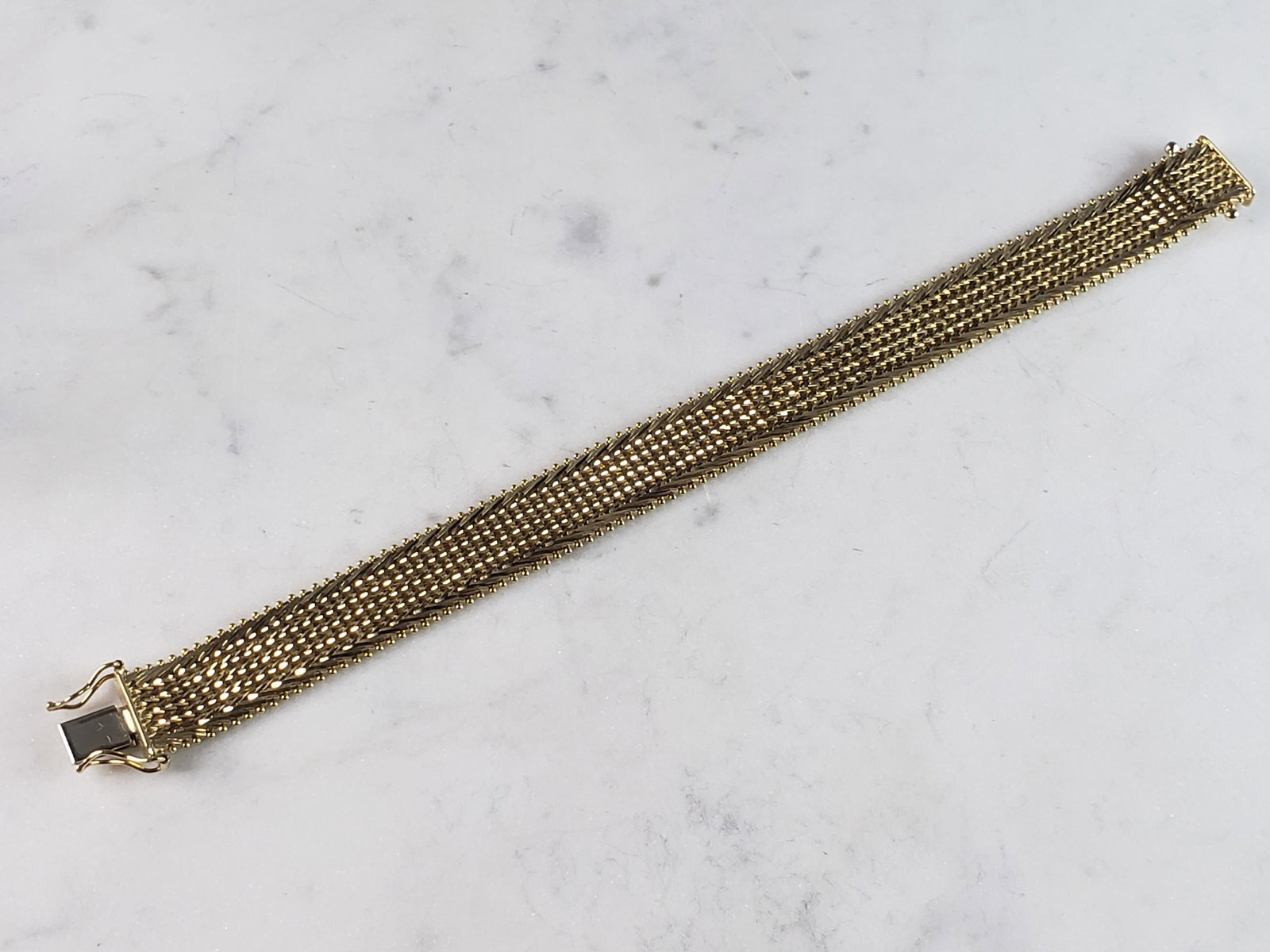 Womens Vintage Estate 14K Gold Mesh Bracelet (1 of 5)