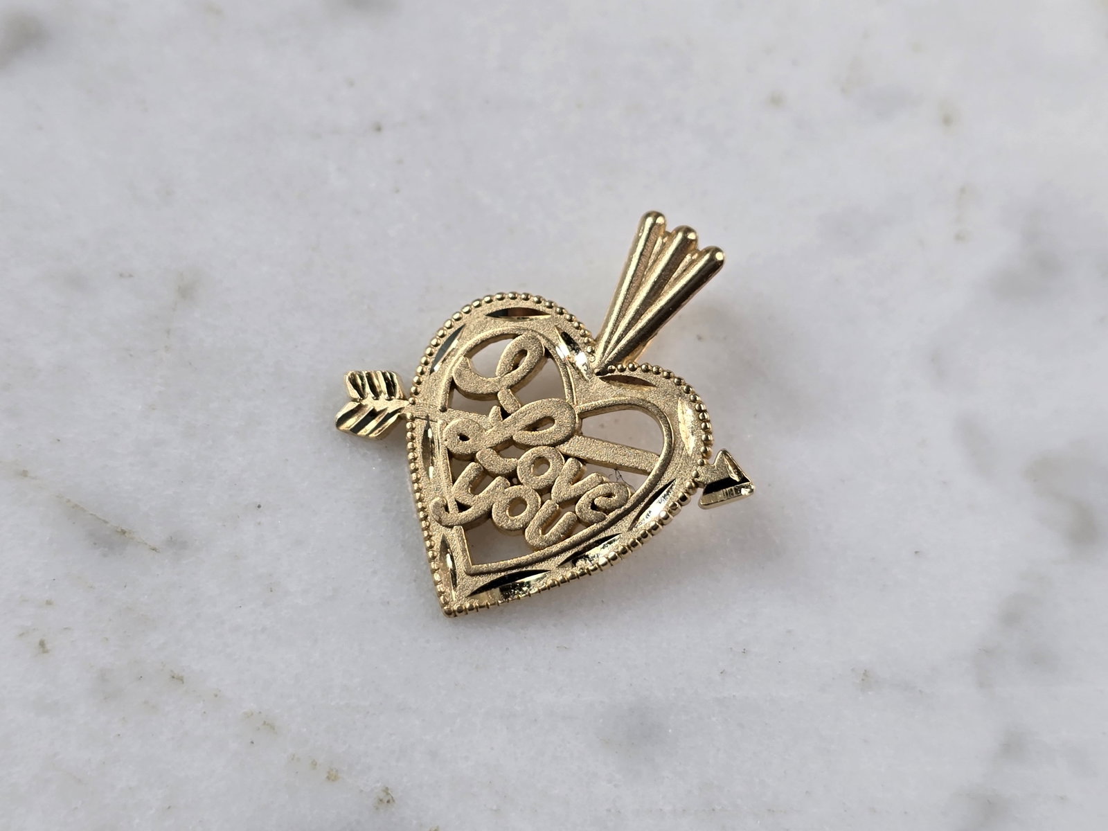 Womens Vintage Estate 14k Gold Love Heart Michael Anthony 86' Pendant (1 of 3)