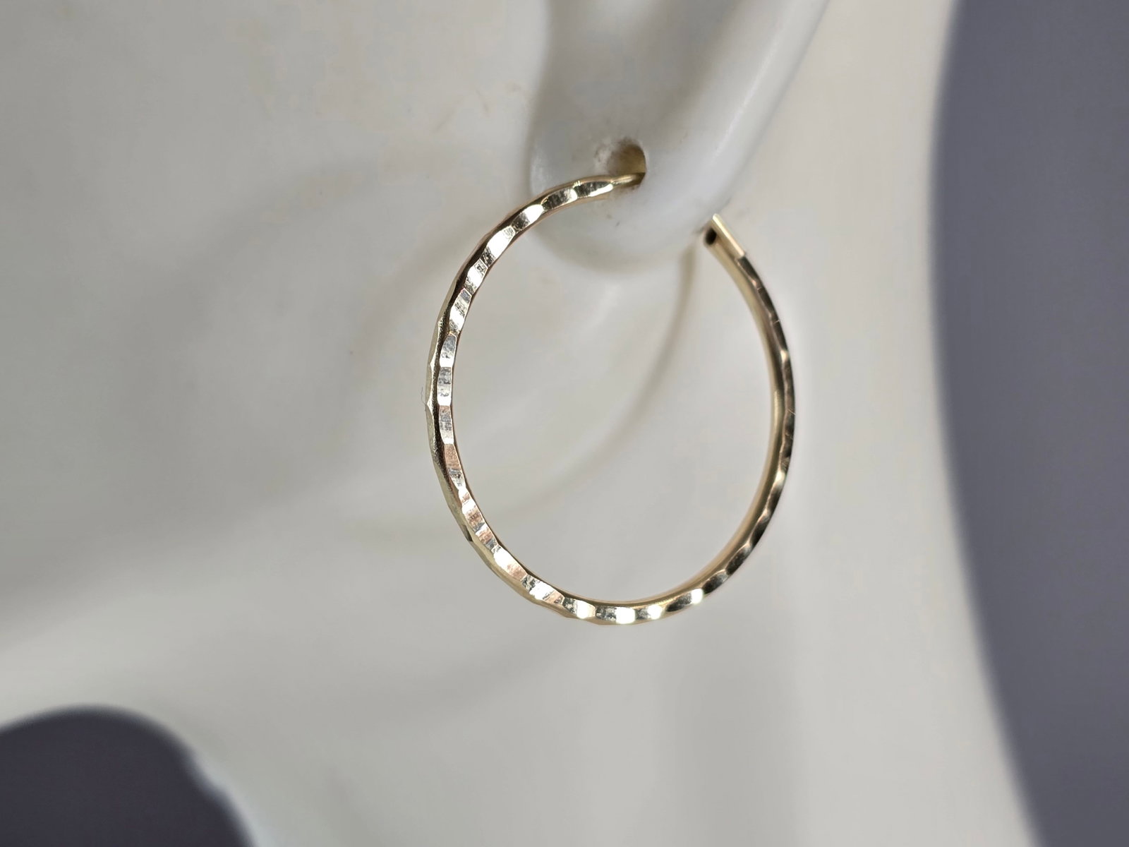 Pr Womens 14K Yellow Gold Hoop Earrings (1 of 3)