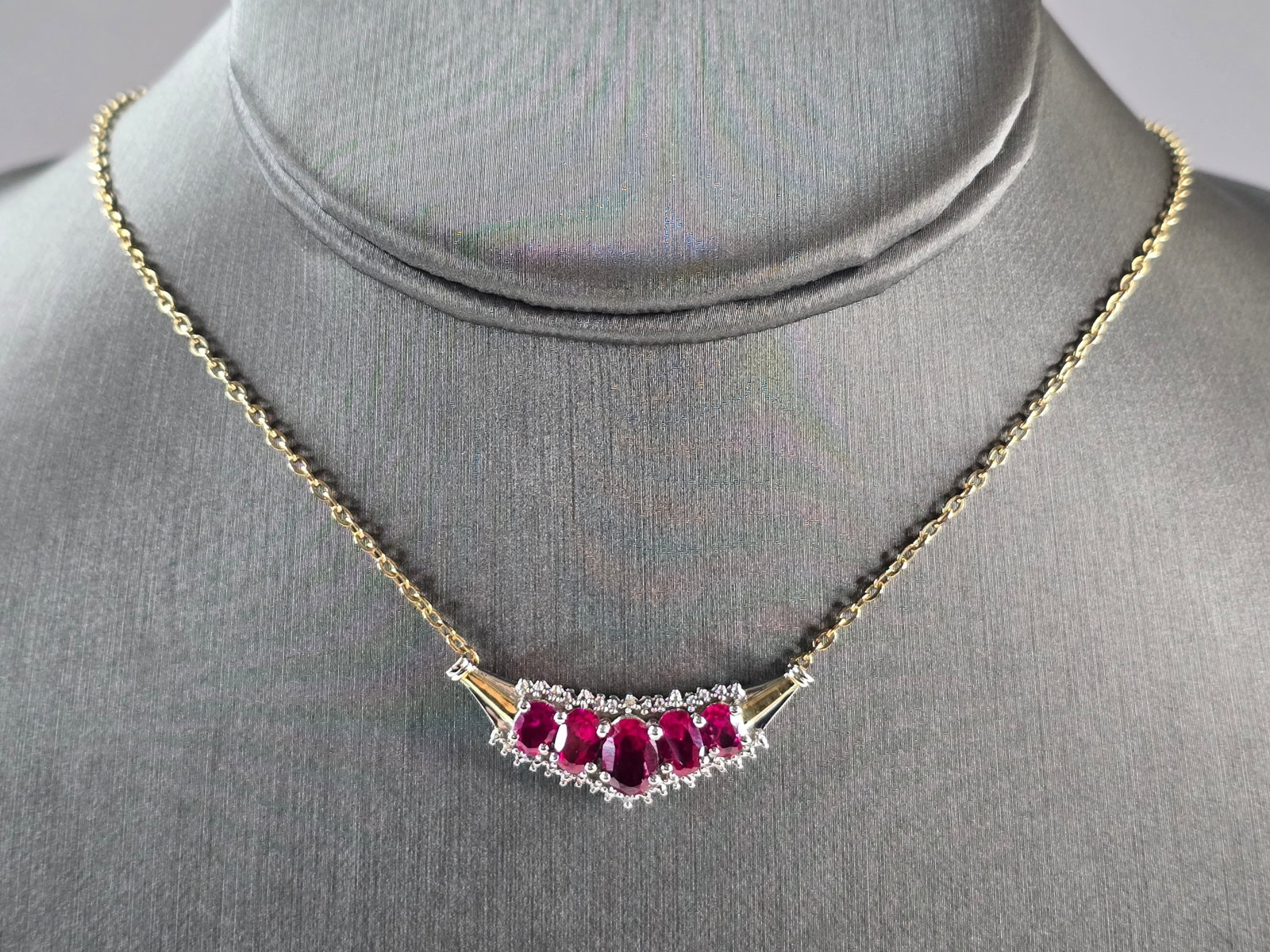 Womens Estate Sterling Silver Gold Tone Modernist Pendant Necklace (1 of 5)