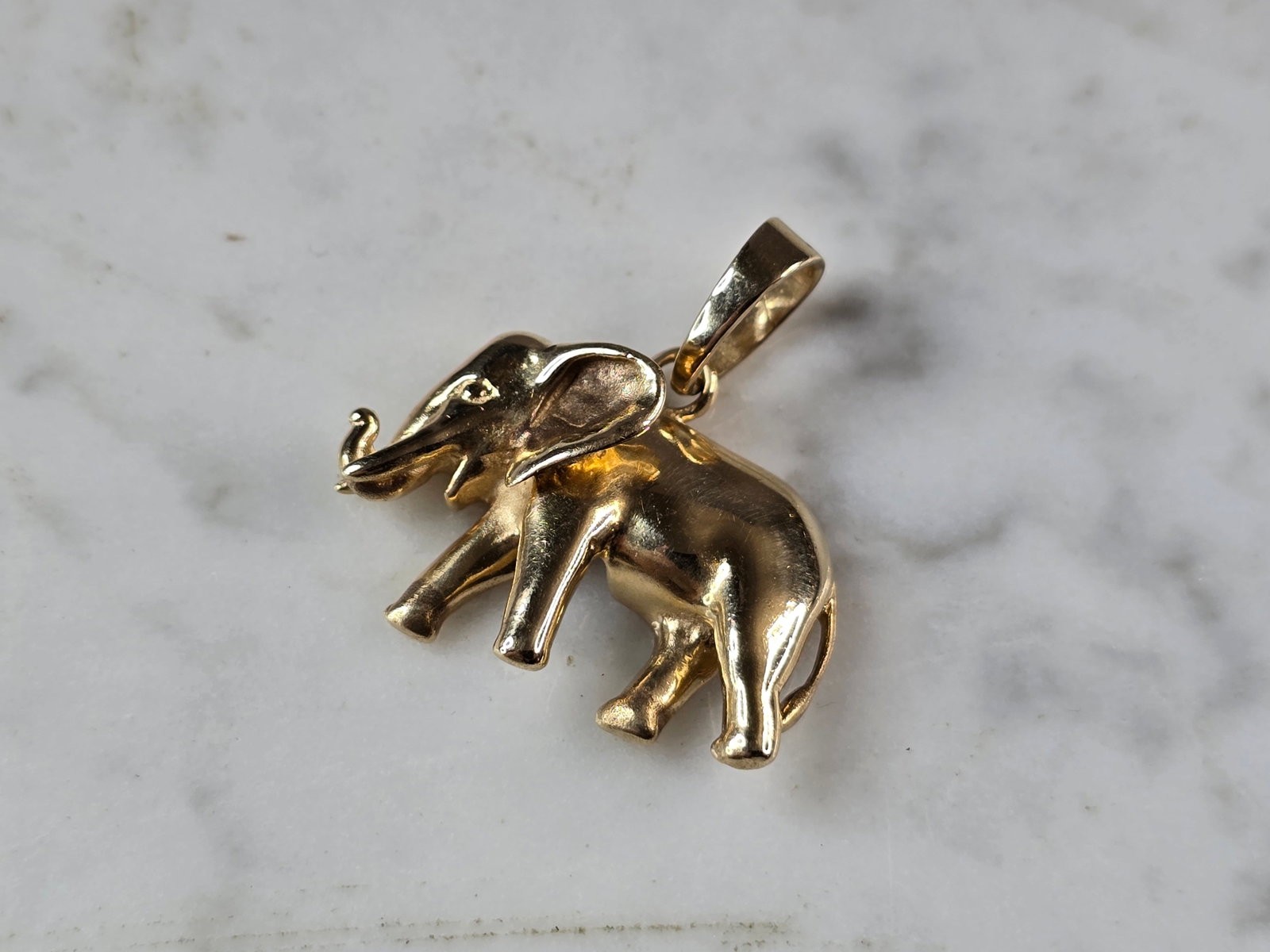 Womens Vintage Estate 14K Gold Michael Anthony Elephant Pendant (1 of 3)