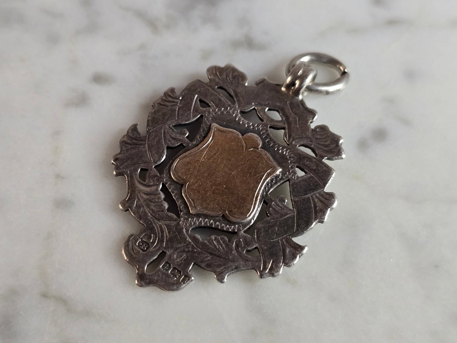 Antique English Sterling Silver Watch Fob Medal (1 of 4)