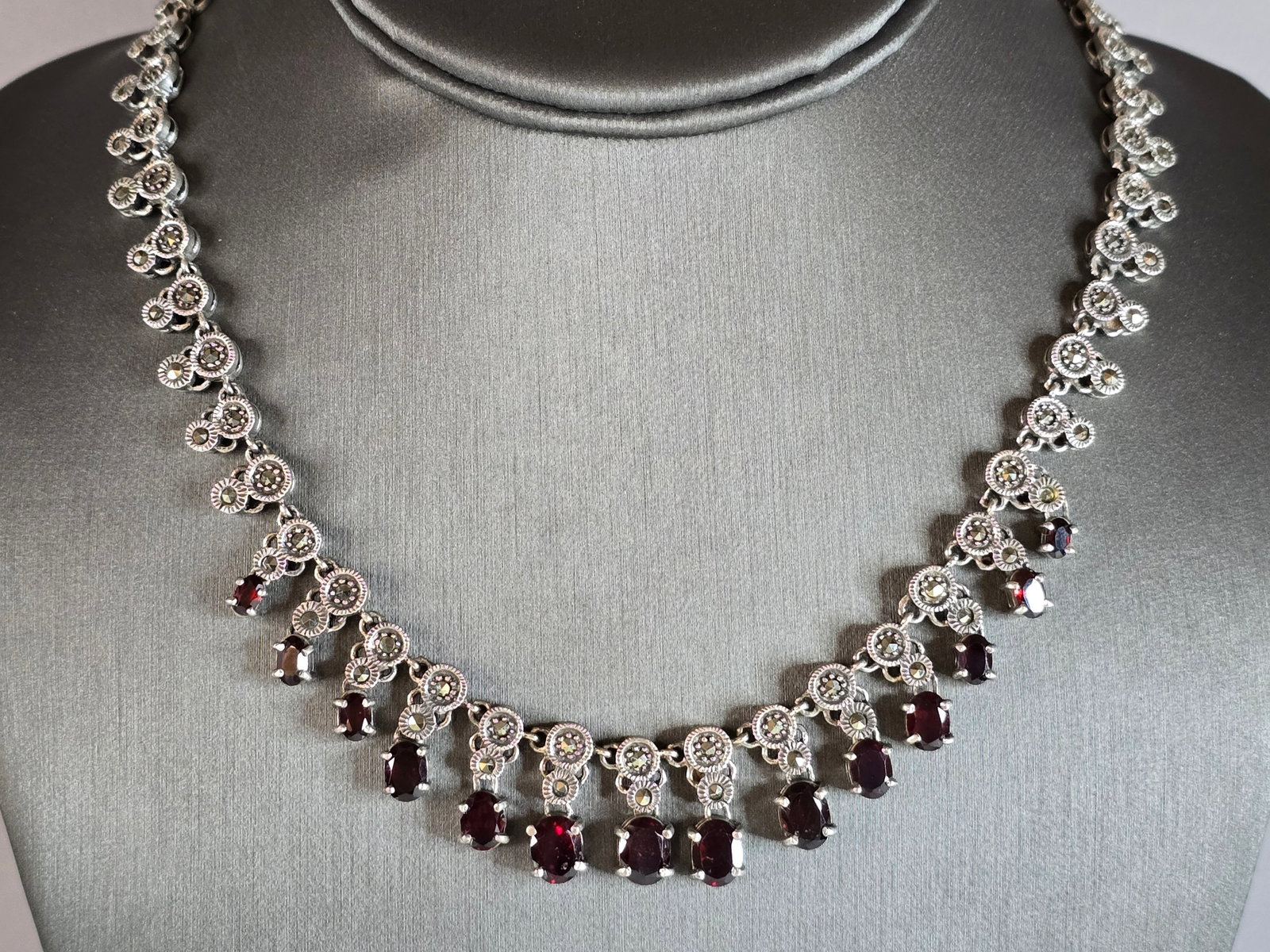 Womens Vintage Estate Sterling Silver Modernist Necklace (1 of 3)