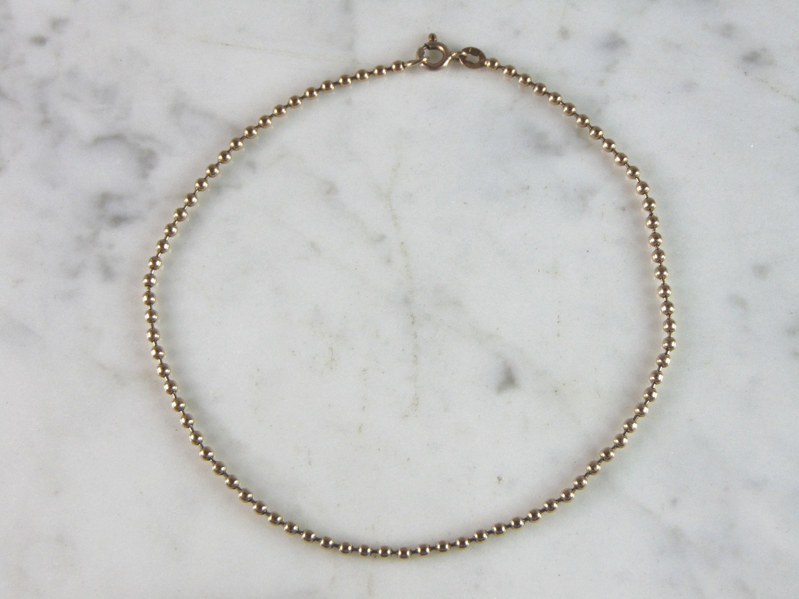 Womens Vintage Estate 14K Yellow Gold Ankle Bracelet (1 of 4)