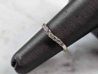 Womens Vintage Estate 14K White Gold Diamond Ring