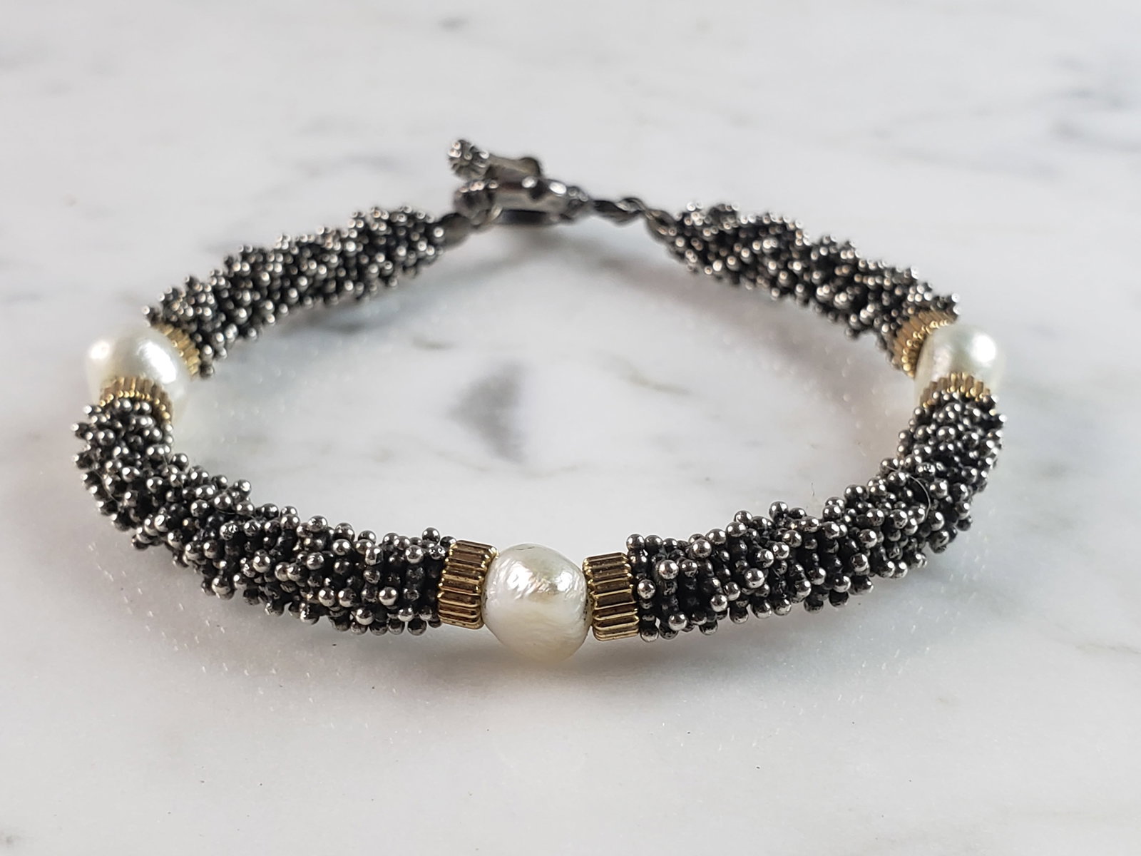 Womens Vintage Estate Sterling Silver Modernist Bracelet (1 of 4)