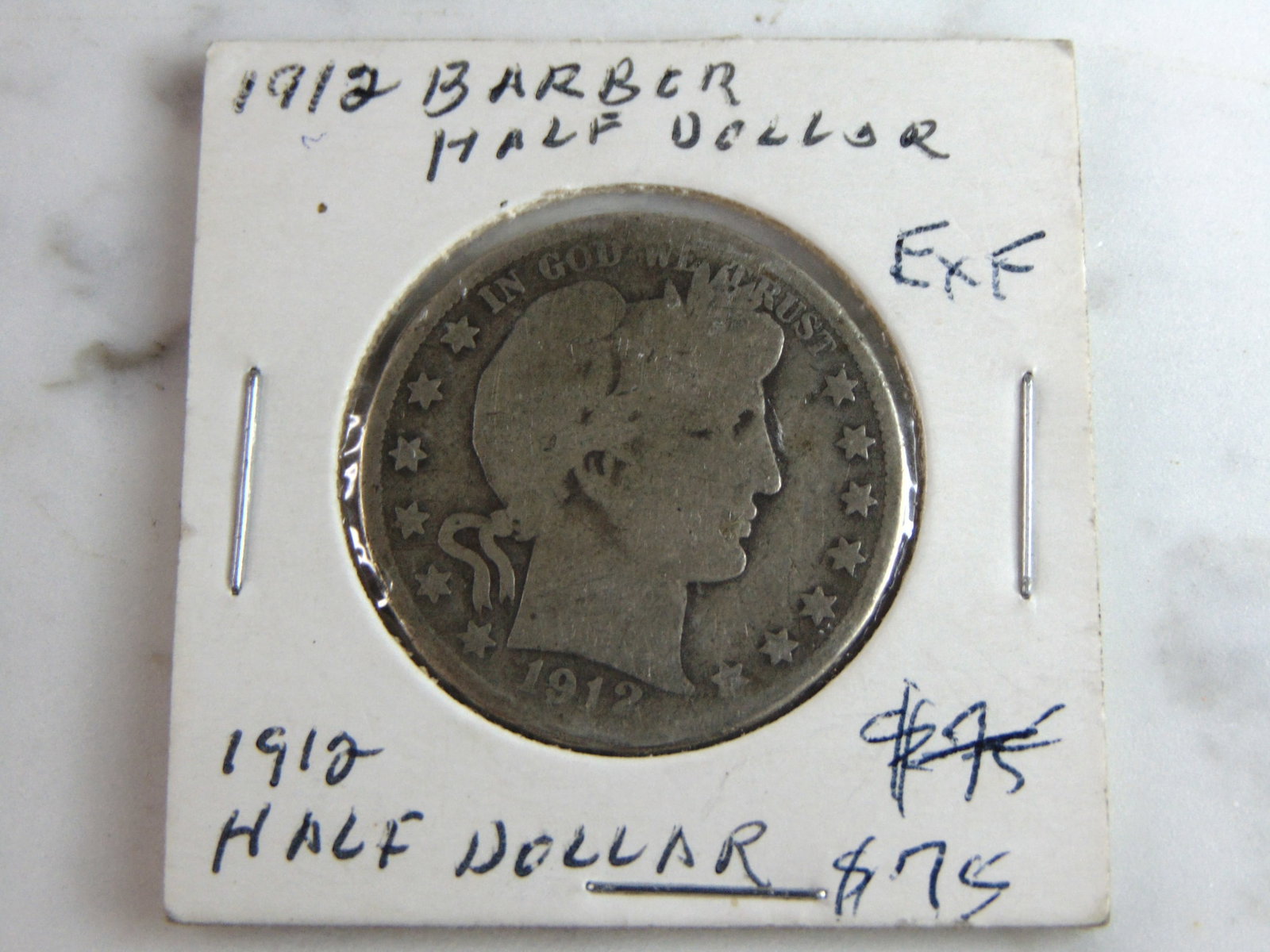 1912 Barber Half Dollar Coin: FOR SALE IS THIS 1912 BARBER HALF DOLLAR COIN . WE ARE NOT COIN EXPERTS WHEN IT COMES TO PROPER GRADING. PICTURES SHOULD BE CLEAR ENOUGH TO SEE ANY KIND OF BLEMISHES. BUYING AS IS. WOULD MAKE A GREAT 