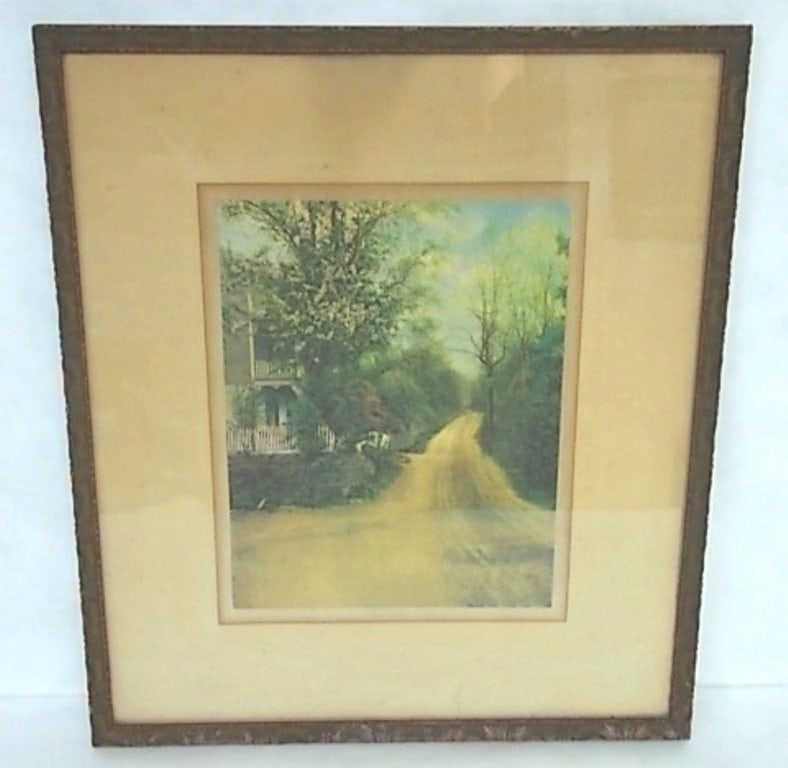 ANTIQUE LISTED ARTIST PROOF HAND COLORED PHOTO BY TROTH: A BEAUTIFUL ANTIQUE HAND COLORED ARTIST PROOF PHOTO DONE BY LISTED ARTIST HENRY TROTH. PIECE MEASURES 24" BY 21" AND IS IN WONDERFUL CONDITION FOR ITS AGE. SOME BLEMISHES ON THE BOTTOM OF THE FRAME BU