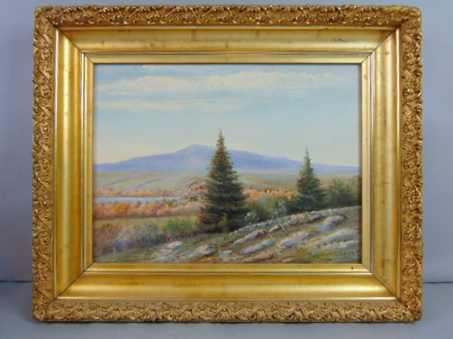 ANTIQUE OIL ON BOARD LANDSCAPE PAINTING J. SCOTT (1 of 9)