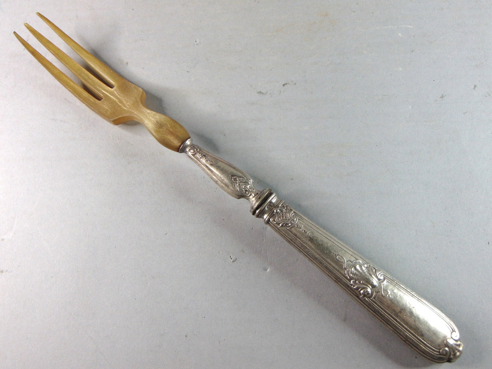 Antique Large Serving Spoon & Fork Set - 7