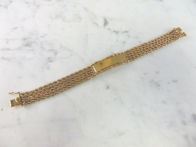 Womens Vintage Estate 14k Yellow Gold ID Bracelet (1 of 5)
