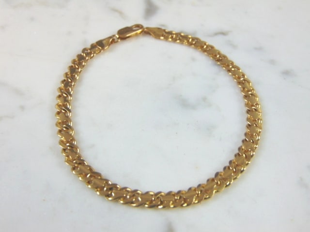 Vintage 14k Yellow Gold Italian Chain Link Bracelet (1 of 3)