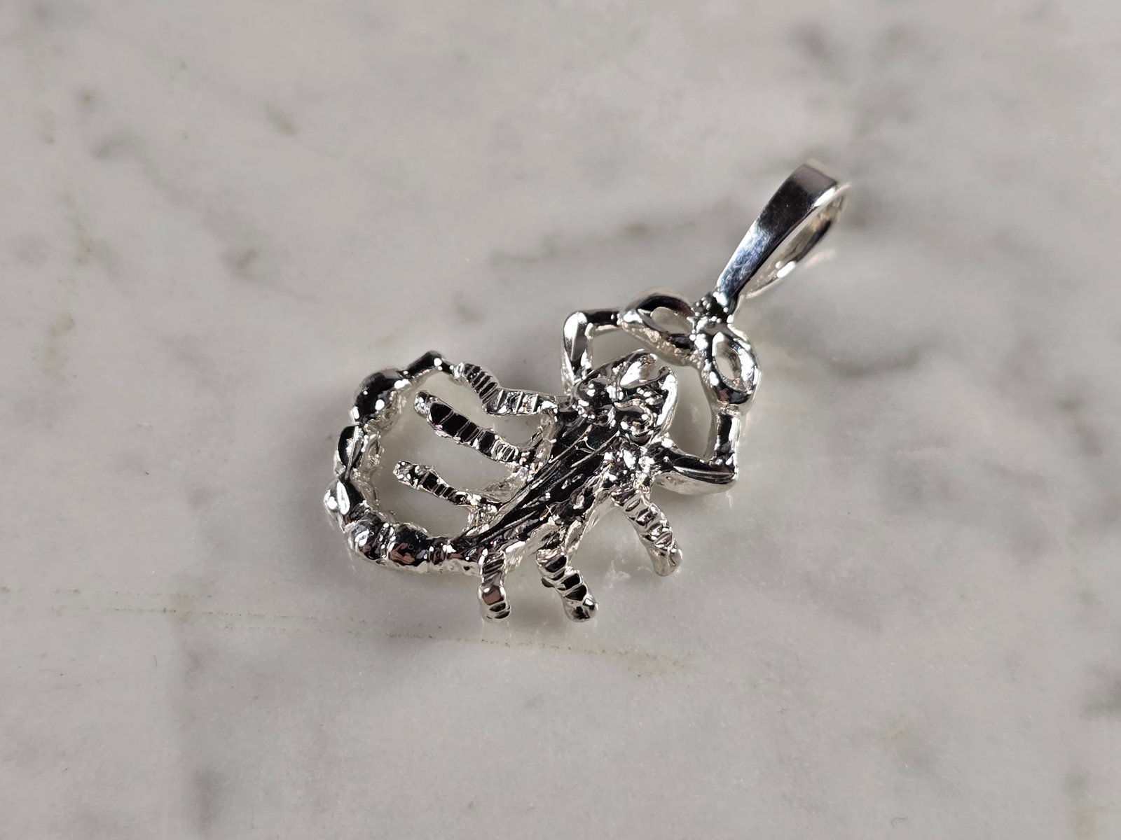 Sterling Silver Scorpion Scorpio Zodiac Pendant: AN ESTATE STERLING SILVER SCORPION PENDANT. PENDANT WEIGHS 5.4g AND MEASURES 1 1/2" LONG BY 3/4" WIDE. MAKES A GREAT GIFT FOR THAT SOMEONE SPECIAL. ANY QUESTIONS, PLEASE ASK. BE SURE TO CHECK OUT OUR 