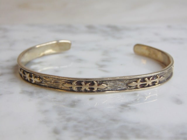 Womens Vintage Estate Sterling Silver Cuff Bracelet (1 of 2)