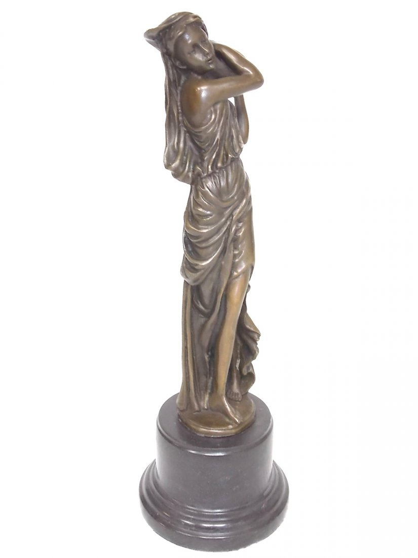DECORATIVE BRONZE GREEK WOMAN W/ VESSEL STATUE Sep 08, 2013 Manny's