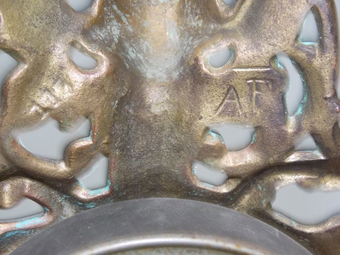 ANTIQUE VICTORIAN BRASS ALARM CLOCK W/ CHERUB - 8