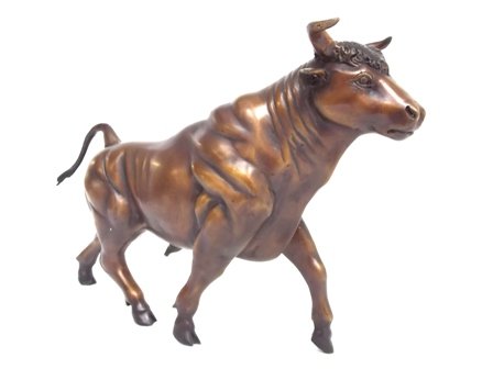 DECORATIVE WALL STREET TEXAS STEER BULL BRONZE STATUE: BRONZE BULL STANDS 10” TALL AND MEASURES 14” LONG. SHIPPING IS $30 WITHIN THE CONTINENTAL US. ALL OTHER STATES AND COUNTRIES PLEASE CONTACT FOR SHIPPING QUOTE.
