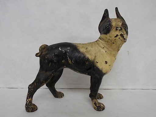 ANTIQUE CAST IRON HUBLEY BOSTON TERRIER DOG DOOR STOP - ANTIQUE CAST IRON HUBLEY BOSTON TERRIER DOG DOOR STOP