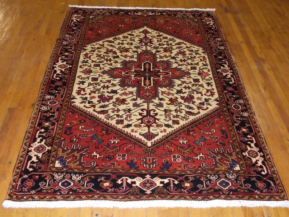 Handmade Semi Antique Heriz Persian Rug 5 X 6 (1 of 7)