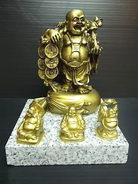 DECORATIVE FENG SHUI BUDDHA STATUE W/ MARBLE GRANITE (1 of 4)
