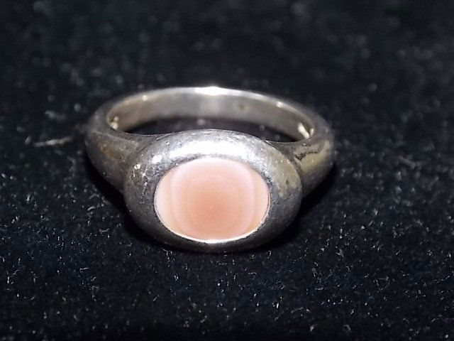 WOMEN'S VINTAGE STERLING SILVER PINK STONE RING 6.09g (1 of 2)